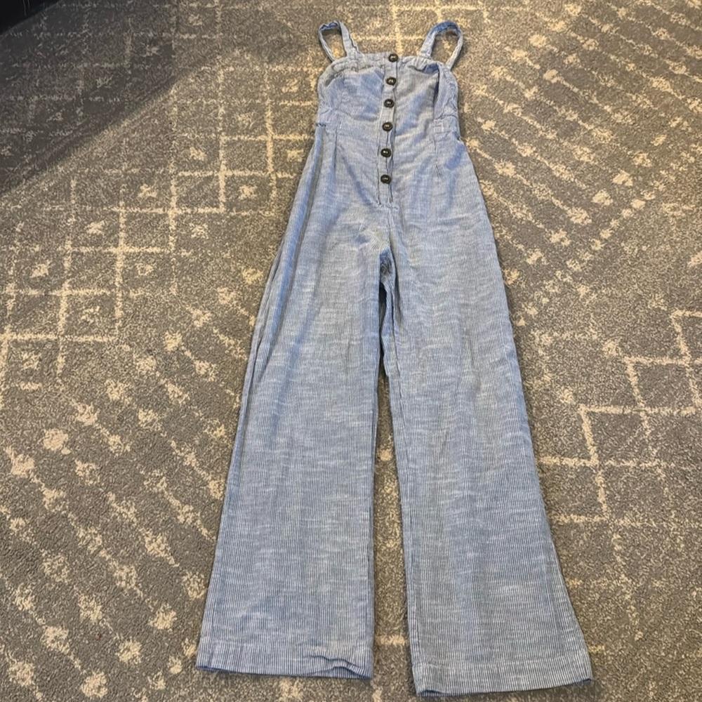 Japna Wide Leg Trouser Romper Blue and White striped Women’s XS